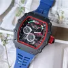 3-контактный 2022 модный автоматический Quartz Watch The Men's Waterpronation Skeleton Watch Watch с женщинами-мужчинами кожаный ремешок