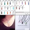 Pendant Necklaces Pendants Jewelry Natural Stone Reiki Healing Hexagonal Opal Amethysts Quartz Pink Crystal Chakra Dh4Pd