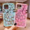 Coques de téléphone carrées en métal léopard Designer couverture arrière clair Plaid Lady étui de protection pour iPhone 13 13pro max 12 12pro 11 11pro X Xs XR 7 7p 8 8plus