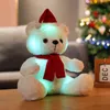 PC CM Kawaii Luminous Christmas Bear Plush Toy Beautiful Rightning Teddy Dolls preenchidos macios para a namorada de bebê de Natal J220704