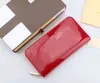Designers Men's Wallets Women's Flower Leather Wallet purse Long Zipper clutch Brown grid with orange box