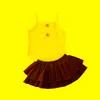 衣類セット0-24m幼児の女の子の女の子の服の袖の袖のスリングトップロンパーフローラルプリントチュチュスカート衣装Sunsuitclothing