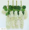 Nya konstgjorda murgröna blommor Silk Flower Wisteria Vine Flower Rattan för bröllop centerpieces dekorationer Bouquet Garland Home Ornament C0810x