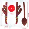 Interior Decorations Reindeer Decoration Car Vehicle Nose Horn Costume Set Rudolph Antlers Elk Ornaments Red Christmas T9Y6Interior