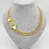 Kedjor Rhinestone Iced Out Miami Cuban Link Chain Halsband för män Armband Set Women Hip Hop Jewelry on the Neck Giftchainschains Sidn22