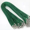 2MM Colorful Snake Wax Leather necklaces Cord String Rope Wire Extender Chain Fashion DIY jewelry Findings in Bulk