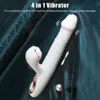 Sexiga leksaker för kvinnor Uppvärmning Dildo Clitoris Stimulator Nippel Sucker Kanin Sucking Vibrator Telescopic Swing 7 lägen