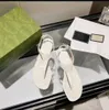 2022 Ny designer design mode kvinnor sandaler tofflor läder lågklackat storlek 34-44