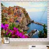 Italia Città Fiori Arazzo Riviera italiana Hippie Tappeti da parete di grandi dimensioni Paesaggio naturale Appeso Camera da letto Soggiorno Dormitorio Decor J220804
