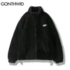 Mens Jackets Hip Hop Winter Fleece Fluffy Jacket Streetwear Harajuku Fuzzy Zipp 220823