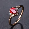 Pigeon Blood Red Barklyite stones Ring Female Open Mouth European and American Entry Diamond Ring Wholesale Factory Price