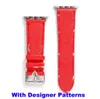 Designer smart watch Straps For apple watch band Series 1 2 3 4 5 6 38mm 40mm 42mm 44mm PU leather SmartWatches Strap Replacement With design pattern Adapter Connector