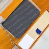 Con Orange Box KEY POUCH Vera Pelle Famoso Classico Designer Donna Portachiavi Portamonete Piccola Pelle Nera Merci Bag298C