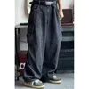 Vintage Washed Loose Oversize Wide Leg Jeans Hommes Pantalon Cargo Pantalon Coréen Big Pocket Baggy Pantalon Boyfriend Hip Hop Streetwear G0104