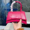 Pink Croc Mini Handbags Totes Shoulder Bag For Women Womens Fuchsia Flap Small Purse Crossbody Bags Medium Size 23x12cm 20x12cm Alligator Handbag Cross Body Purses