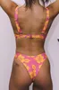 Yiiciovy żeńska bikini zestaw kwiatowy dwuczęściowy garnitur kąpielowy mikro bikini kobiety stroju kąpielowa na plaży Summer Brazylian Bikini 220505