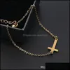 Charm Bracelets Jewelry Catholic Rosary Prayer Bracelet Gold Sier Stainless Steel Chain Bangles Jesus Cross Statement Fashion Drop Delivery