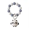 Bracelets de perles en Silicone de dessin animé, jouets de doigt, porte-clés couleurs tachetées, décoration, porte-clés pour sac à bandoulière BBB15422