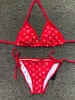 22SS Tasarımcı Mayo Kadınlar Vintage Thong Micro Cover Up Kadın Bikini Setleri Mayo Basılı Mayo Takımları Yaz Plajı Giyim Yüzme Takım