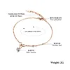 Bracelet en acier inoxydable en or rose, chaîne avec nœud en cristal pour femmes, chaînes de cheville pour cadeaux, 20cm, 5mm