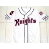 Xflsp # 9 Roy HOBBS 1984 New York Knights Le maillot de baseball boutonné du film naturel 100% cousu personnalisé maillots gris blanc vintage