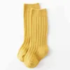 Bébé Chaussettes Nouveau-Né Enfants Bébé Filles Garçons Genou Haute Chaussette Toddler Fille Solide Coton Stripe Plat Longue Chaussette Pour Année Enfants J220621