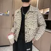 2022 giacca da uomo leopardata autunnale capispalla casual da lavoro giacca bomber streetwear con risvolto sottile giacca a vento sociale