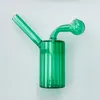 Oljebrännare bubbler dab rigg hookah återvinnare vattenrör rökrör integrerade bärbara färgglada glas percolater bongs rensar stor head skål shisha för rökare gåva