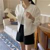 Cappotto in camicetta di cotone di lino Sungtin Giacca da donna Elegante giacca di lino casual femminile allentata coreana Tasche vintage Streetwear 220815