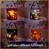 New Halloween Basket Party Supplies Glowing Pumpkin Bag Children's Portable Candy Bag Ghost Festival Tote Bucket Decoration FY5388 0727