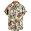 Мужская одежда 3d гавайская рубашка мужчина мода кешью цветочные геометрические рубашки с одноразовыми рубашками для мужчин 220712