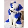 Halloween Fursuit Blue Husky Dog Mascot Costume Cartoon Anime theme character Adults Size Christmas Carnival Birthday Party Outdoor Outfit