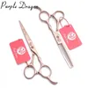 5.5" 16cm JP 440C Purple Dragon Rose Gold Professional Hairdressing Scissors Thinning Shears Normal Hair Z9030 220317