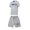 Trapstar Tracksuit Set Men Shirtshorts Sets Sete Sportswear Pants Pants Streetwear HARAJUU TOPS TSSHIRT SUT 220707