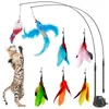 Ensemble de jouets en plumes de remplacement pour chat, baguette Teaser pour chaton, s'amusant, exercice, accessoires pour animaux de compagnie