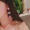 Pendientes largos de gota de cristal de flor de mariposa de lujo coreano de moda para mujer Pendientes de fiesta de gota de agua a la moda regalos de joyería