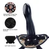 Correia na calcinha de vibrador Leopardo três calças de couro removíveis Erotic Erótico Toys Sexy para mulheres Lésbicas Jogos para adultos para casais