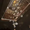 Modern design LED -ljuskronor lampor för levande matsal Loft Hotel Villa lobby Stair High Ceiling Pendant Lamp Glass Ball G9 Light