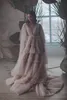 Romantique grossesse Photoshoot Wraps robes Babyshower col en V une ligne robe de maternité pour la photographie jupes à plusieurs niveaux femmes robe