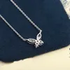 2022 Top Quality s Sier Charm Pendant Butterfly Shape with Diamond for Women Wedding Jewelry Gift Have Stamp Ps4061a l