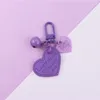 Engraved Heart Pendant Alloy Bell Keychain Party Favor Creative PU Leather Backpack Bag Charm Accessories Birthday Anniversary Gift Tiktok