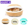 Hoopt ​​Warm Cat Bed House House Hamburger Disassemblicabilità Antivento Antivento Pet Puppy Nest Shell Hiding Burger Panino per l'inverno 220323