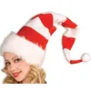 Bonnet/tête de mort casquettes 1 pc chapeau de noël mignon rayures dessin animé créatif père noël elfe Style chapeaux décoratif coiffure fête casquette bonnet/crâne