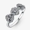 Новые 100% 925 серебряного кольца стерлингового кольца Infiniti Stones Purple Pansy Pave Flowers Spring Rings для европейских женщин свадьба оригинальные модные ювелирные украшения4986486