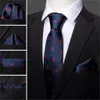 Créateur de mode rouge crâne hommes cravate ensemble 8.5 cm soie mouchoir cravates pour mariage affaires Gravata cravate
