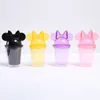 Gobelets à oreilles de souris avec couvercle en dôme, gobelets en acrylique, pailles, tasses de voyage transparentes à Double paroi, bouteilles d'eau mignonnes pour enfants, 350ml, 450ml, 650ml