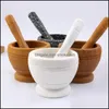 Resin Mortar Pestle Set Garlic Herb Spice Mixing Grinding Crusher Bowl Restaurant Kitchen Tools 220221 Drop Delivery 2021 Mills Kitchen Din