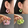 Hoop Huggie Acrylique Fleur Résine Boucles D'oreilles Personnalité Tempérament Cercle Stud Femmes Filles Délicat Bijoux Cadeaux 2022 WholesalHoop Ki