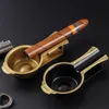 Glass Pipe Store Cigar Ashtray Metal Copper Stor r￶kplats med borrknivr￶ksl￤ckare