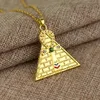 Collane con ciondolo Ankh egizio in oro Chiave della vita Collana con piramide a croce Amuleto di colore per donna Ciondolo